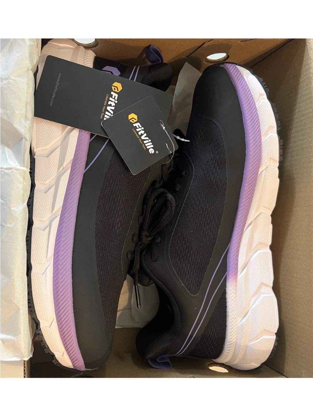 New FitVille Women's Size 10.5 Wide Walking Running Shoes Comfortable Cushioned